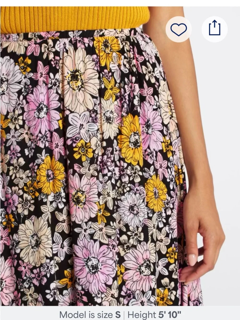 BB Dakota by Steve Madden Floral Maxi Skirt in Black, Pink, Yellow, Cream - Picture 5 of 5